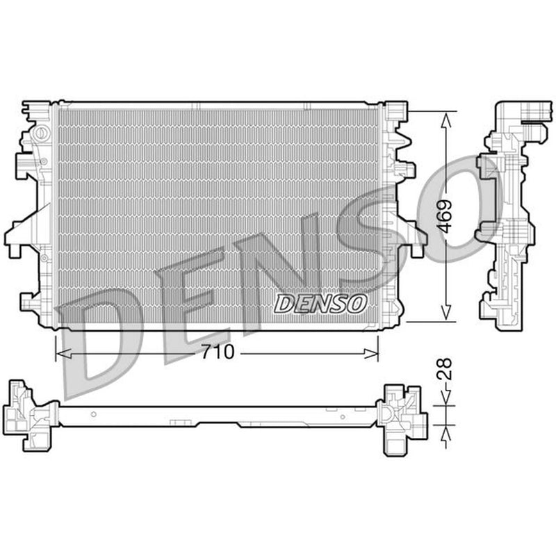 Denso Engine Radiator fits VW Multivan 2009-2015 2.0