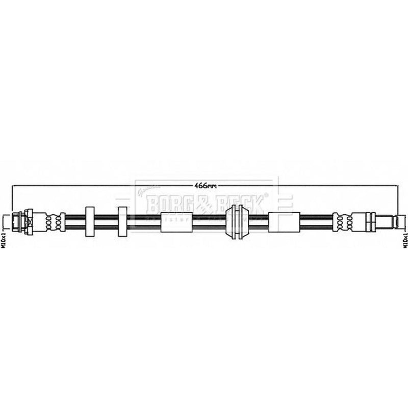 Borg & Beck Brake Hydraulic Hose Line Front Right BBH8479