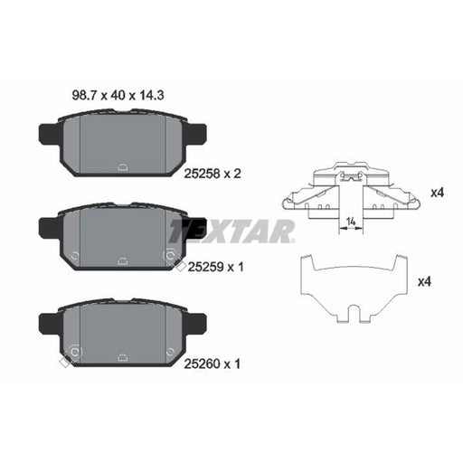 Textar Rear Brake Pad Set 2525801