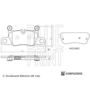Blue Print Rear Brake Pad Set fits Porsche 911 2011-2025 3.0 3.8