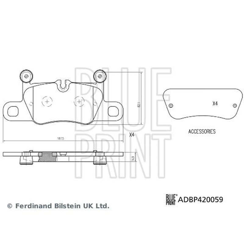 Blue Print Rear Brake Pad Set ADBP420059
