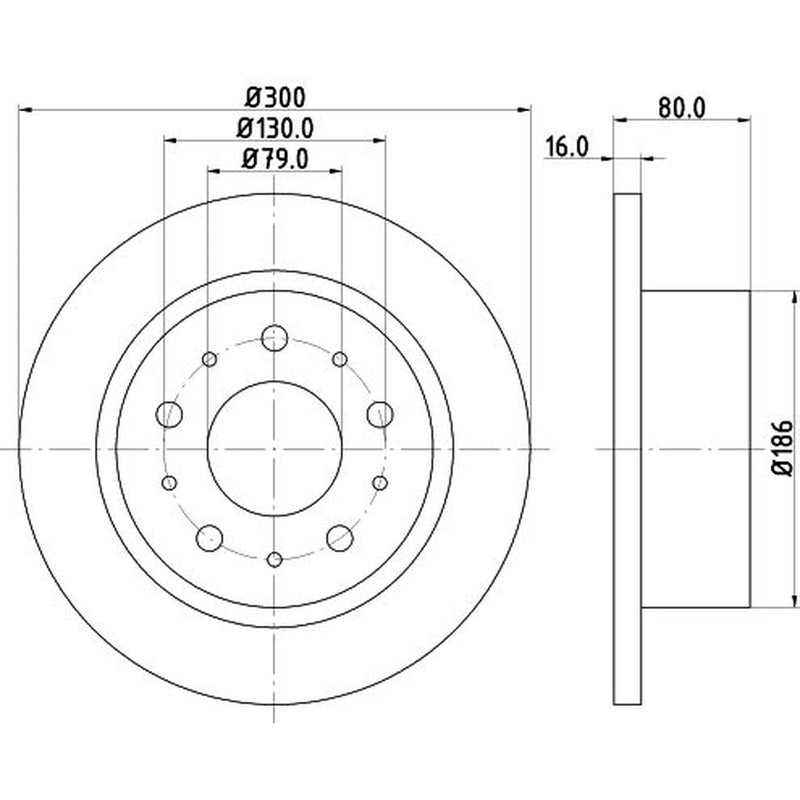 DON 2 x Solid Rear Brake Discs PCD19512-x2