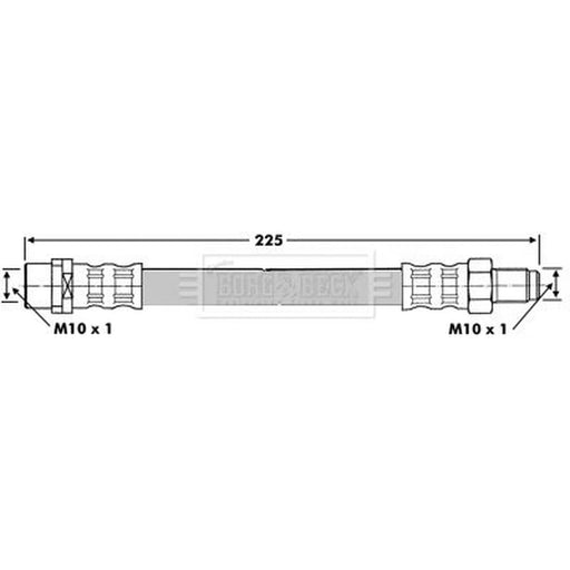 Borg & Beck Brake Hydraulic Hose Line outer BBH6635