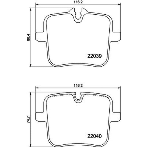 Mintex Rear Brake Pad Set fits Alpina B7 2016-2017