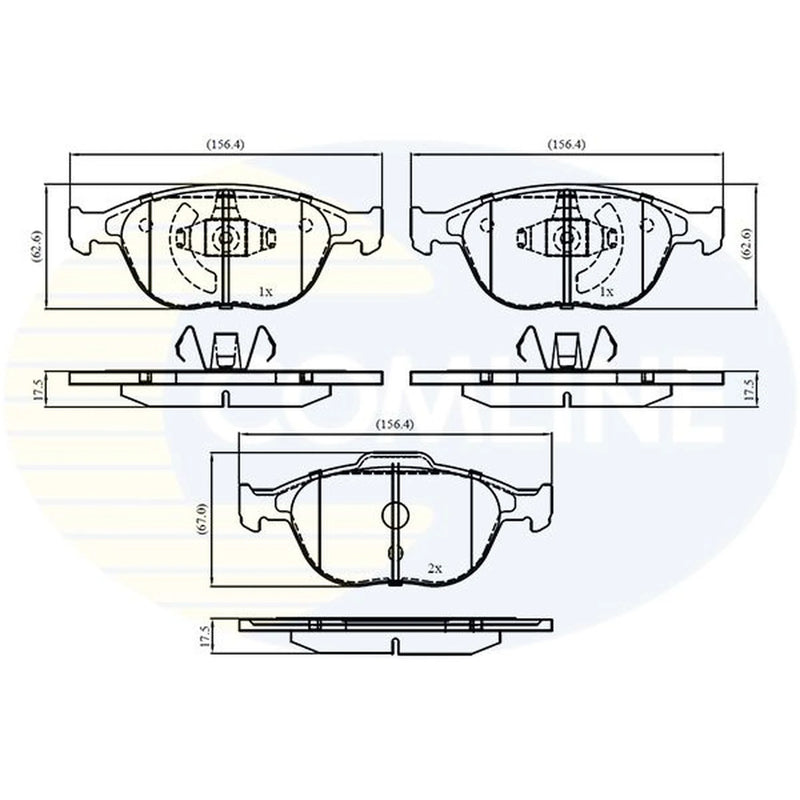 Comline 4 x Front Brake Pad Set fits Ford Fiesta V 2005-2008