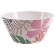 4 x Reusable Plastic Melamine Jungle Flowers Breakfast Salad Bowls for Camping Picnic Summit - Dynamic Drive