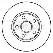 Borg & Beck 2 x Vented Brake Discs fits Toyota Prius Liftback 2003-2009 1.5