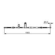 Bosch Handbrake Cable Rear fits Mazda MX-5 2005-2016 1.8 2.0