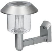6 x Solar Powered LED Outdoor Garden Fence Wall Chrome Lantern Light Lamp Grundig  - Dynamic Drive