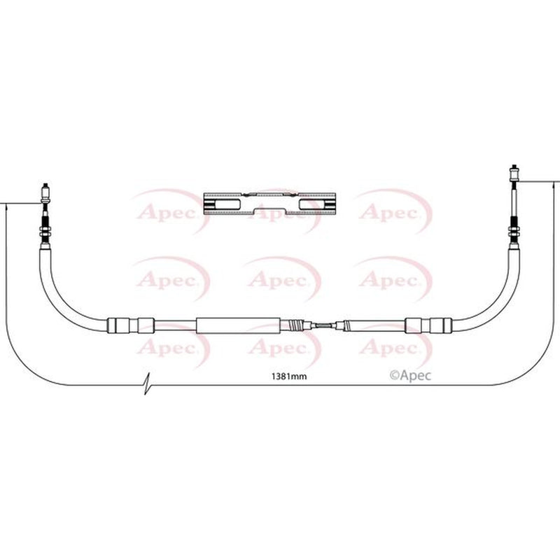 Apec Handbrake Cable Centre fits Chrysler Tacuma 1995-2001 2.5