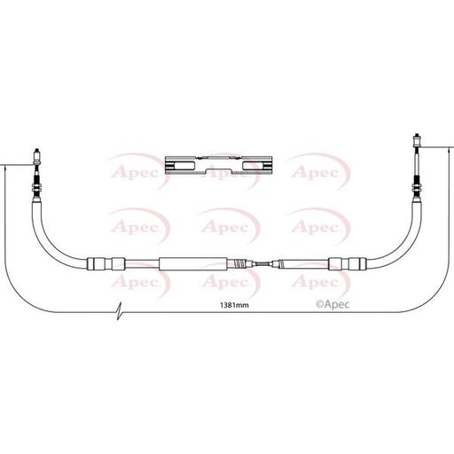 Apec Handbrake Cable Centre fits Chrysler Tacuma 1995-2001 2.5