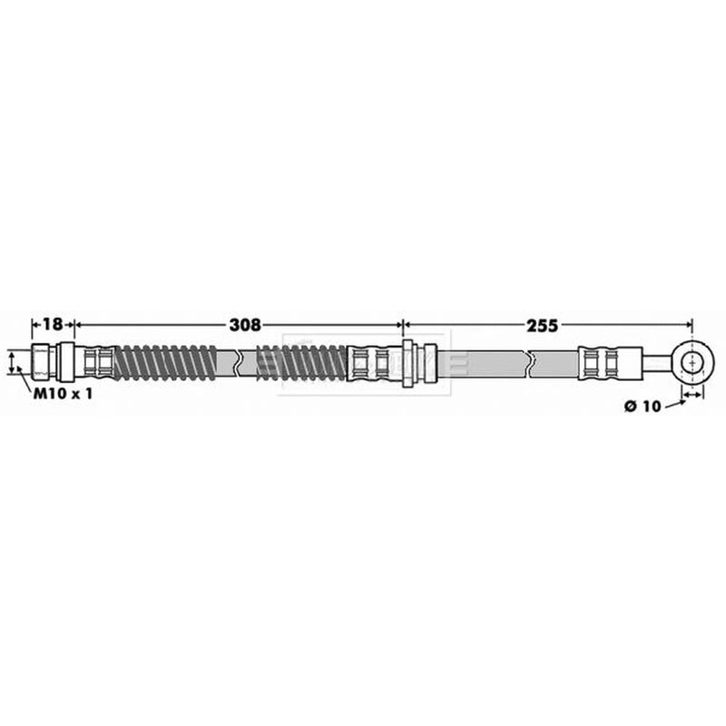 Borg & Beck Brake Hydraulic Hose Line Front Right BBH7501