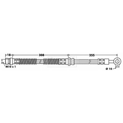 Borg & Beck Brake Hydraulic Hose Line Front Right BBH7501