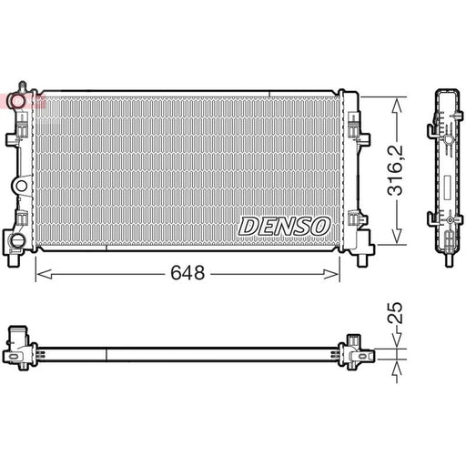 Denso Engine Radiator fits Audi A1 2010-2018 1.0 1.2 1.4 1.6