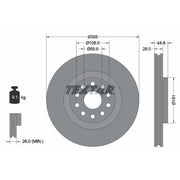 Textar 2 x Vented Front Brake Discs 92115800