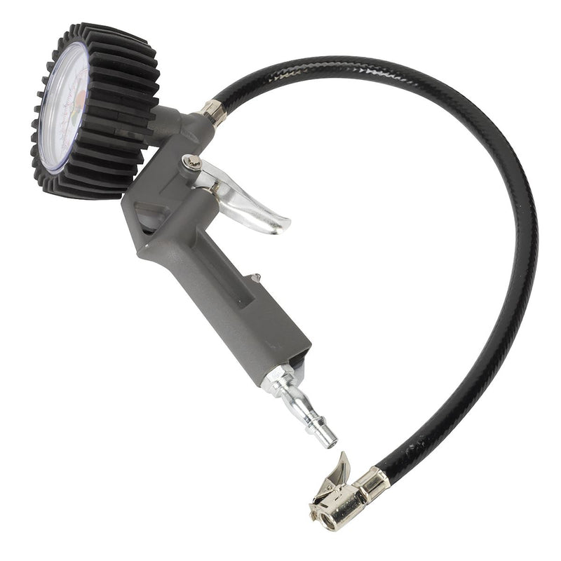 Sealey Air Tyre Inflator With Dial Gauge 1/4" BSP 0-175 PSI Quick Couplers Sealey  - Dynamic Drive