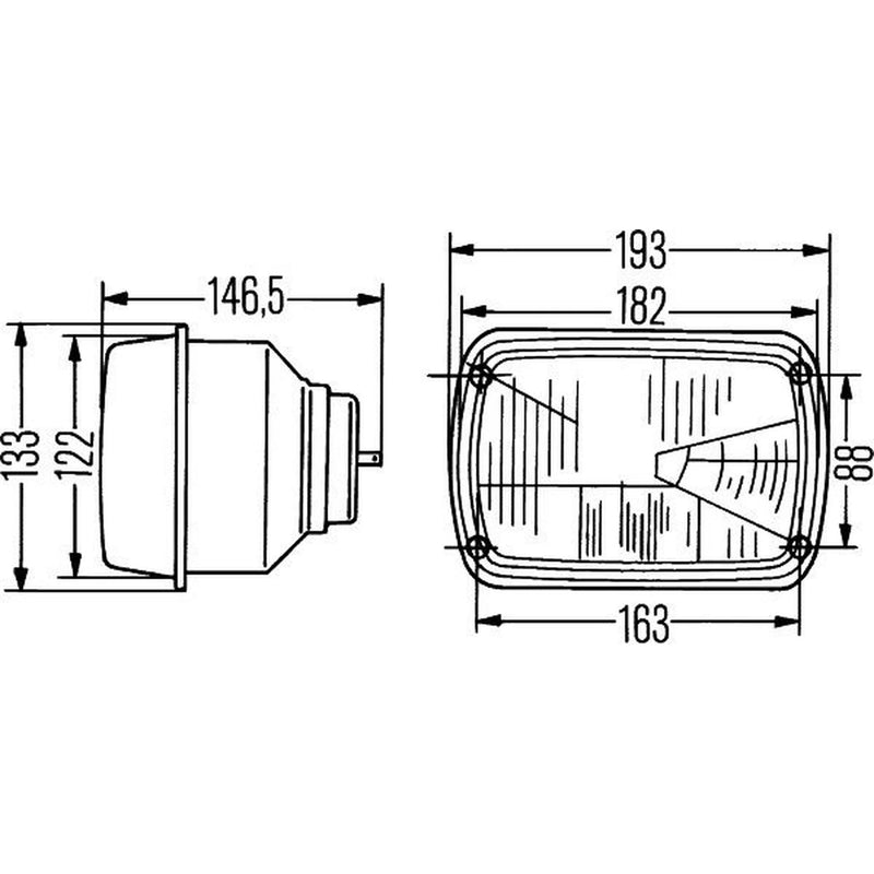 Hella Headlight Headlamp T4W Right fits Fiat 126 1972-2000