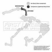 First Line Intercooler Turbo Charge Air Hose fits Renault Kangoo 2008 on 1.5