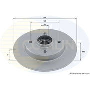 Comline Rear Brake Discs & Pads fits Vauxhall Crossland X 2017-2018 1.2 1.5 1.6