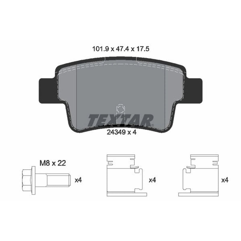 Textar Rear Brake Pad Set 2434901