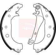 Apec Brake Shoe Set Axle Kit fits Ford Ecosport 2012-2022 1.0 1.5 1.6
