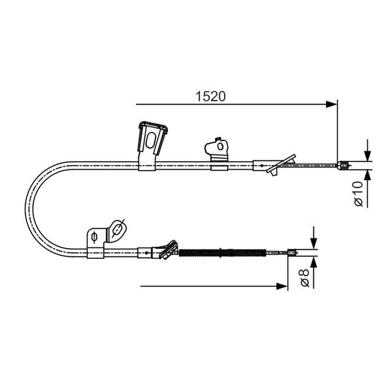 Bosch Handbrake Cable Left Rear fits Toyota Yaris/Vitz 1999-2005 1.0 1.3 1.4 1.5