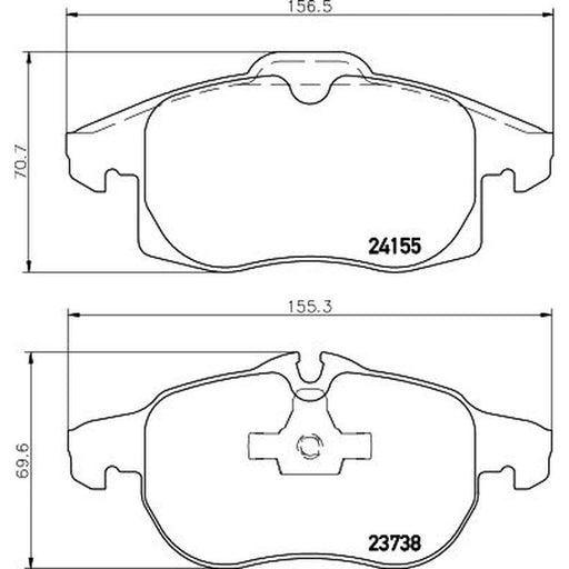 DON Front Brake Pad Set fits Opel Signum 2003-2008 1.8 1.9 2.0 2.2