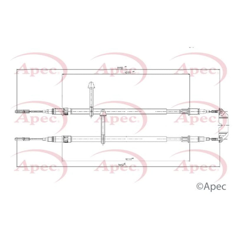 Apec Handbrake Cable Right Rear CAB1417