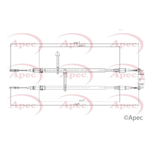 Apec Handbrake Cable Right Rear CAB1417
