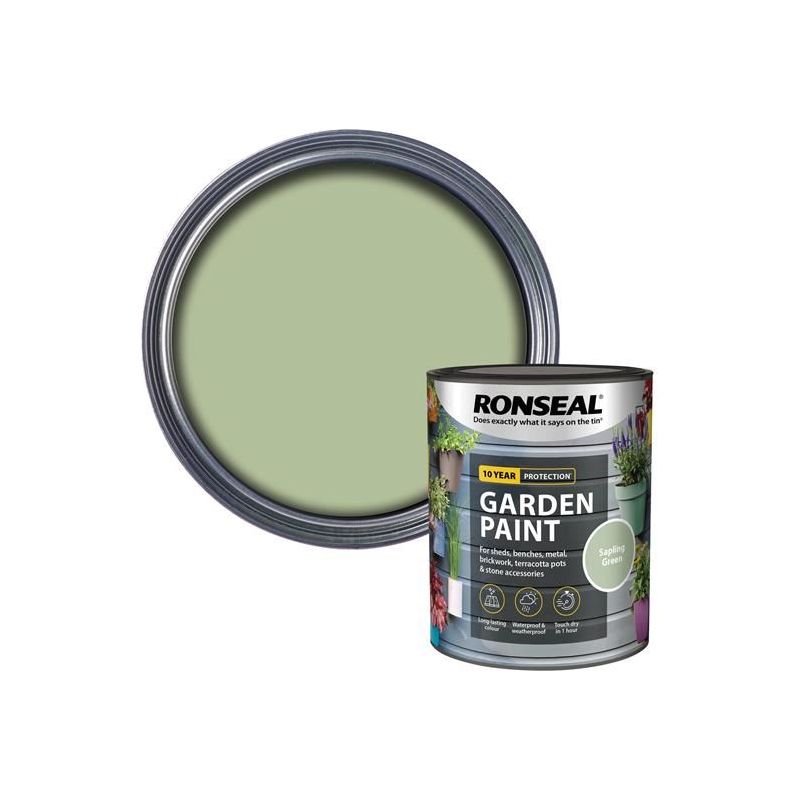 Ronseal Garden Paint Sapling Green 750ml Ronseal - Dynamic Drive