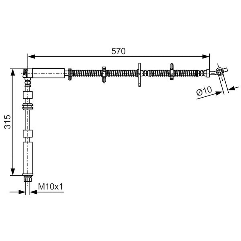 Bosch Brake Hydraulic Hose Line Front Left fits Land Rover Discovery IV