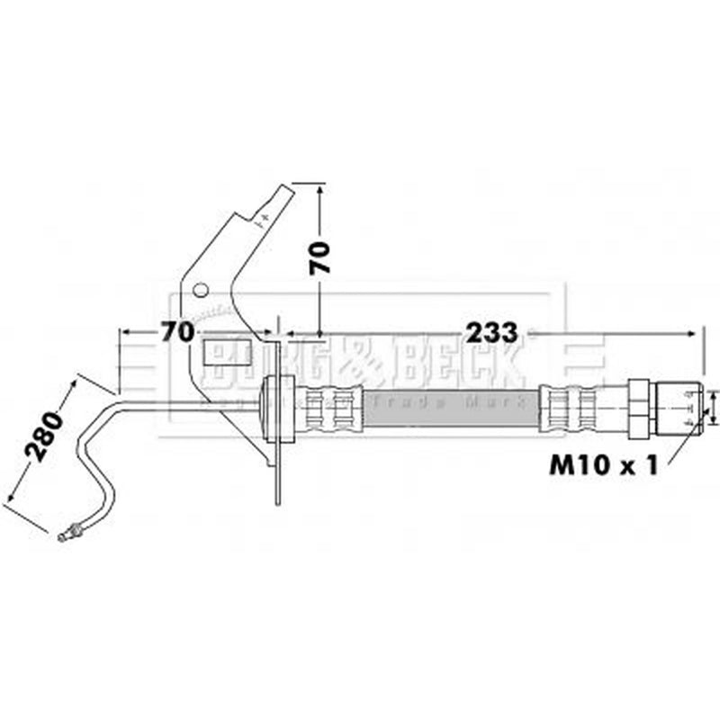 Borg & Beck Brake Hydraulic Hose Line Rear Left BBH7119