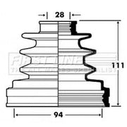 First Line Drive Shaft Bellow Kit Front Left fits Toyota Hilux VI Pickup