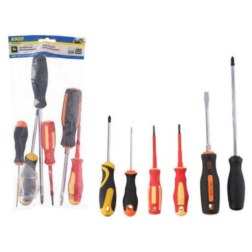 Kinzo Screwdriver Set 6 piece Flat Head / Cross Head NN4 Online - NN4 Online