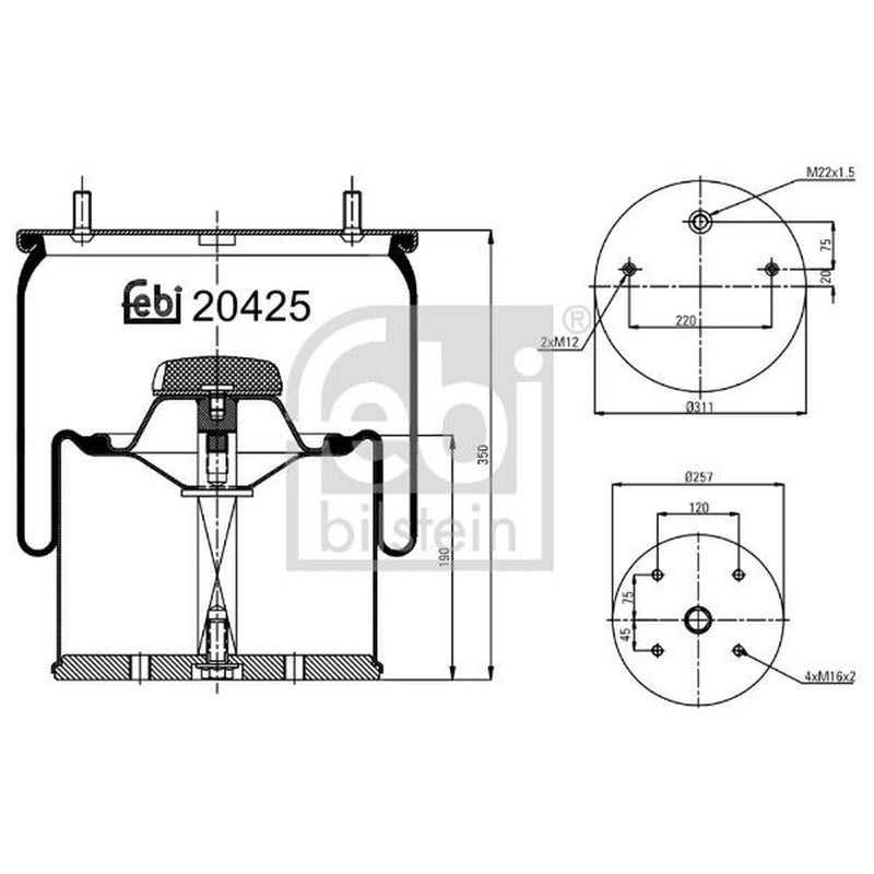 Febi Air Suspension Bellow 311mm 20425