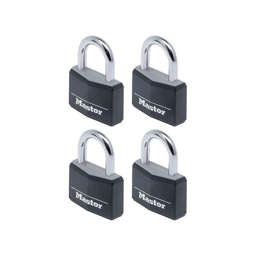 Master Lock Aluminium Black Vinyl Cover 40mm Padlock 4-Pin - Keyed Alike x 4 Master Lock - NN4 Online