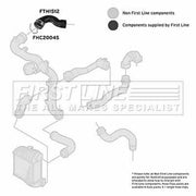 First Line Intercooler Turbo Charge Air Hose fits Audi A3 2000-2003 1.9
