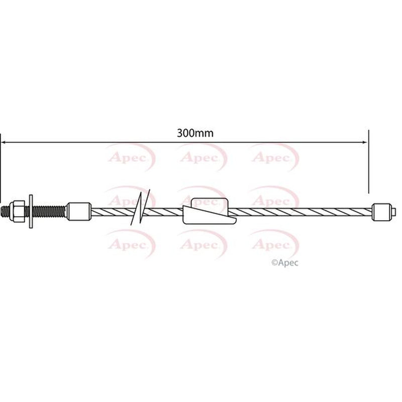 Apec Handbrake Cable Front fits Ford Fiesta V 2001-2010 1.25 1.3 1.4 1.6