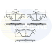 Comline 4 x Rear Brake Pad Set fits Subaru Levorg 2015 on 1.6