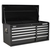 Sealey Topchest 10 Drawer with Ball-Bearing Slides Heavy-Duty Black AP41110B Sealey - Dynamic Drive