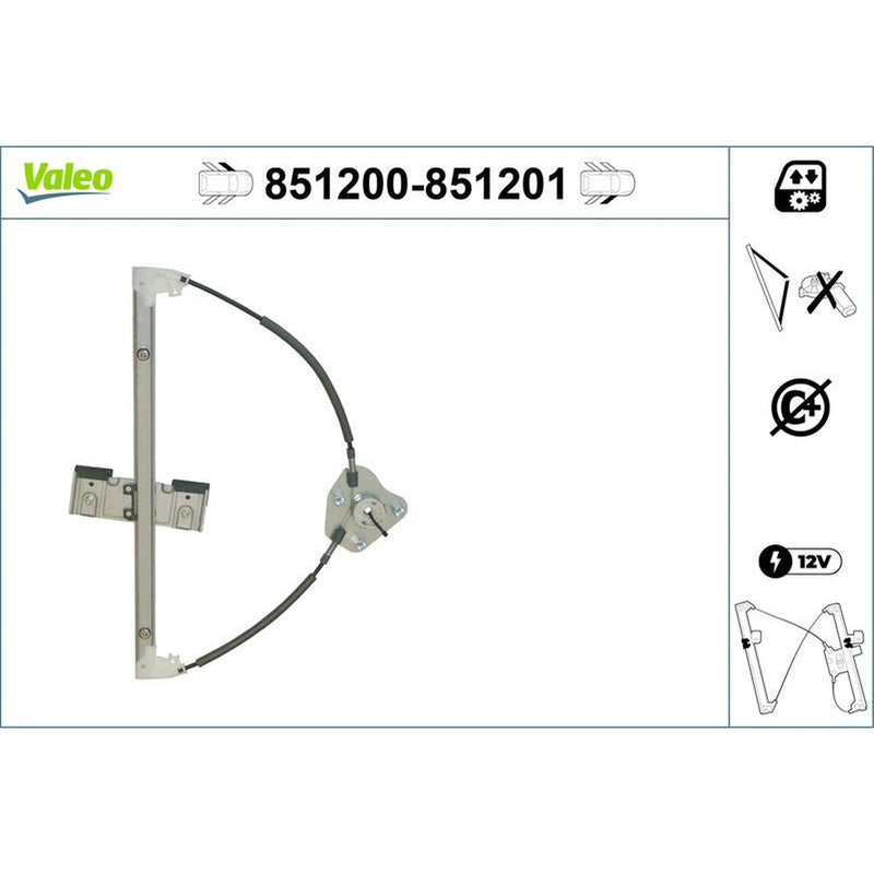Valeo Electric Window Regulator Lifter Left Front 851200