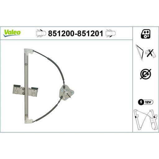 Valeo Electric Window Regulator Lifter Left Front 851200