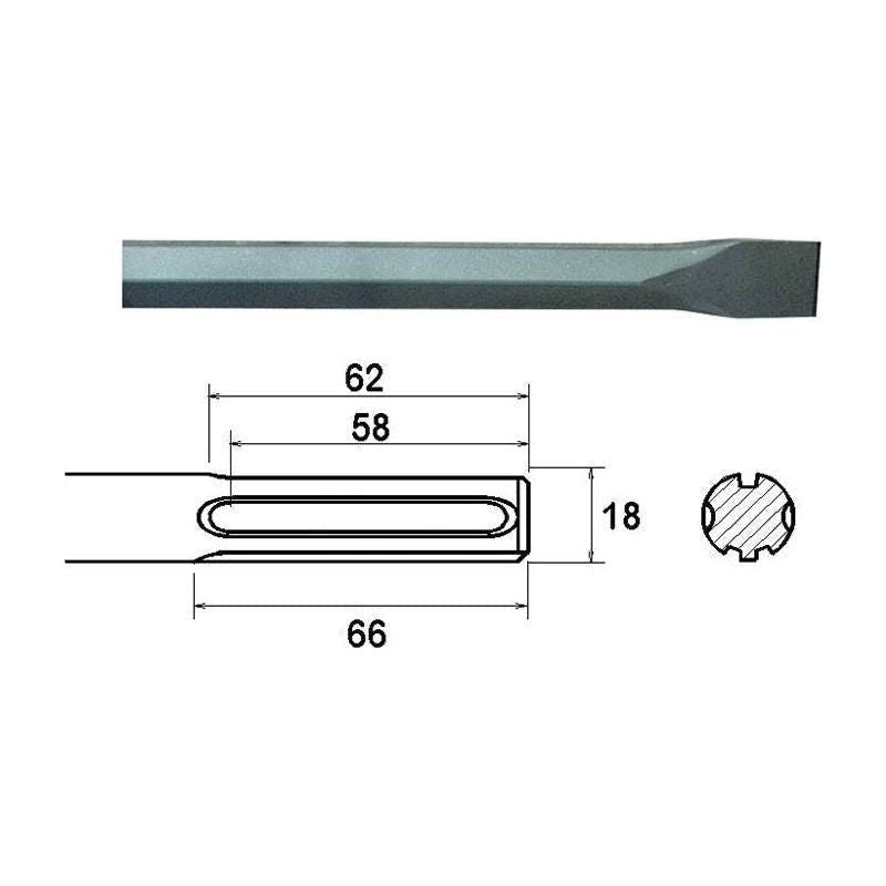 Faithfull SDS Max Chisel 400mm Faithfull - NN4 Online