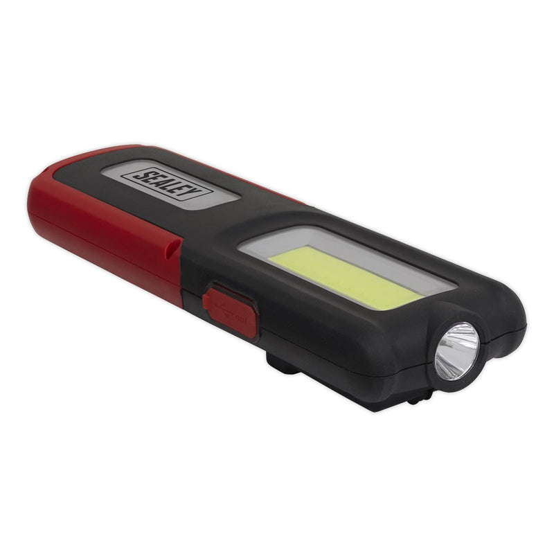 Sealey Rechargeable Inspection Light 5W COB & 3W SMD LED with Power Bank Red Sealey - Dynamic Drive