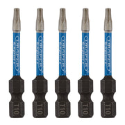 Draper Expert TX-STAR Impact Screwdriver Bits, T10 x 50mm, 1/4" Hex (Pack of 5) Draper - Dynamic Drive