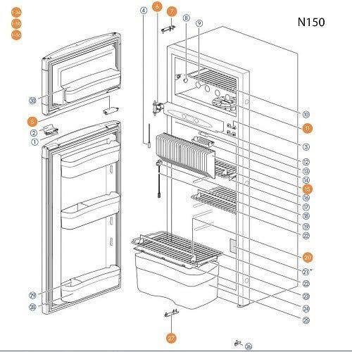 Thetford Fridge Middle Shelf N150 62697908 Thetford - Dynamic Drive