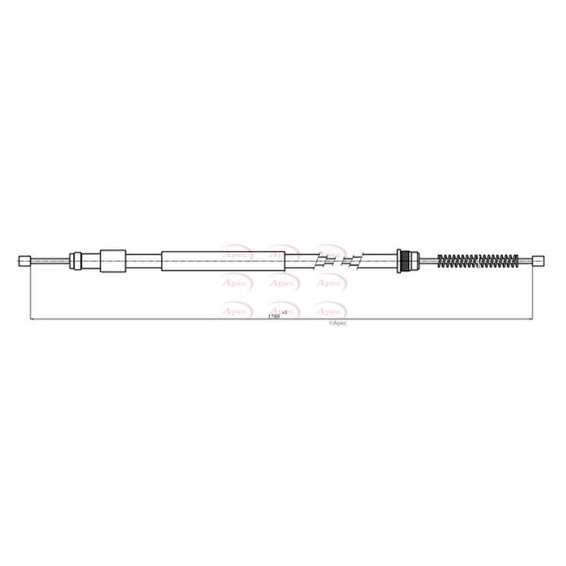Apec Handbrake Cable Left Rear fits Citroën C15 Box Body 1984-2000 1.1 1.4 1.8