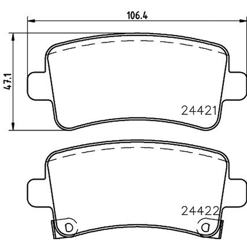 DON Rear Brake Pad Set fits Chevrolet Malibu 2012 on 2.0 2.4