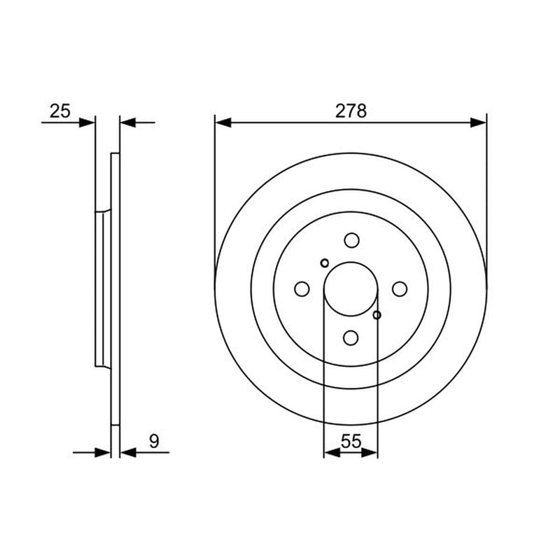 Bosch Front & Rear Brake Discs & Pads fits Toyota Yaris 2005-2020 1.0 1.3 1.5