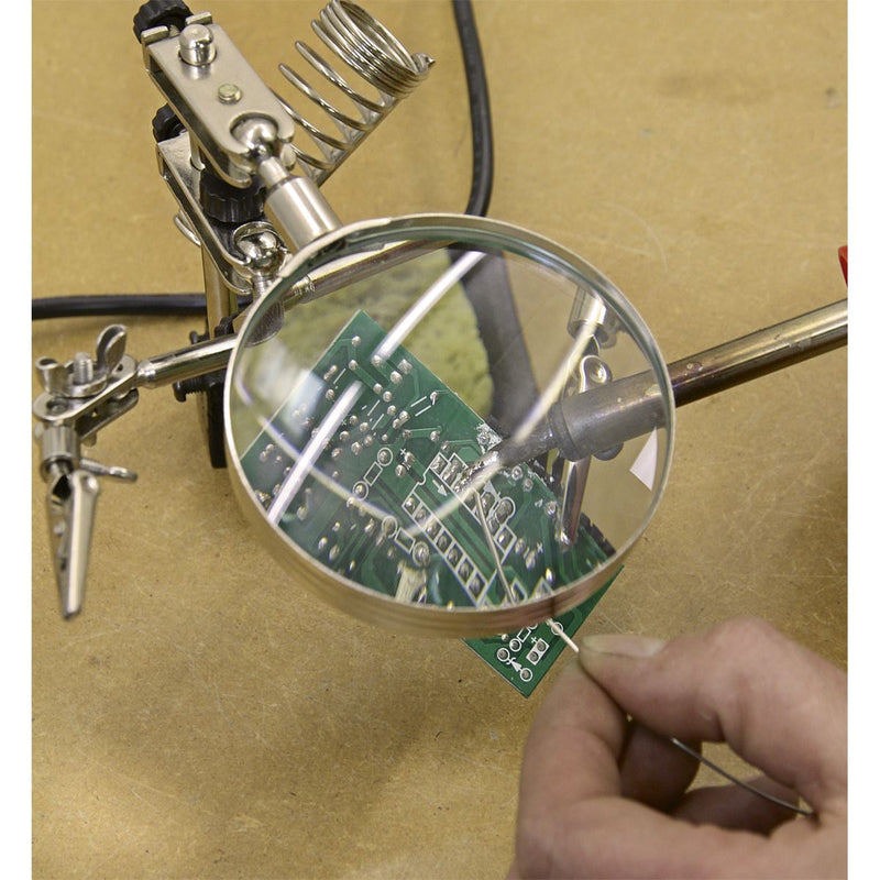 Sealey Mini Robot Soldering Stand with Magnifier & Iron Holder SD150H Sealey - Dynamic Drive
